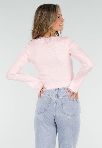 OP=OP.! Rib Top met Teddybeertjes Roze