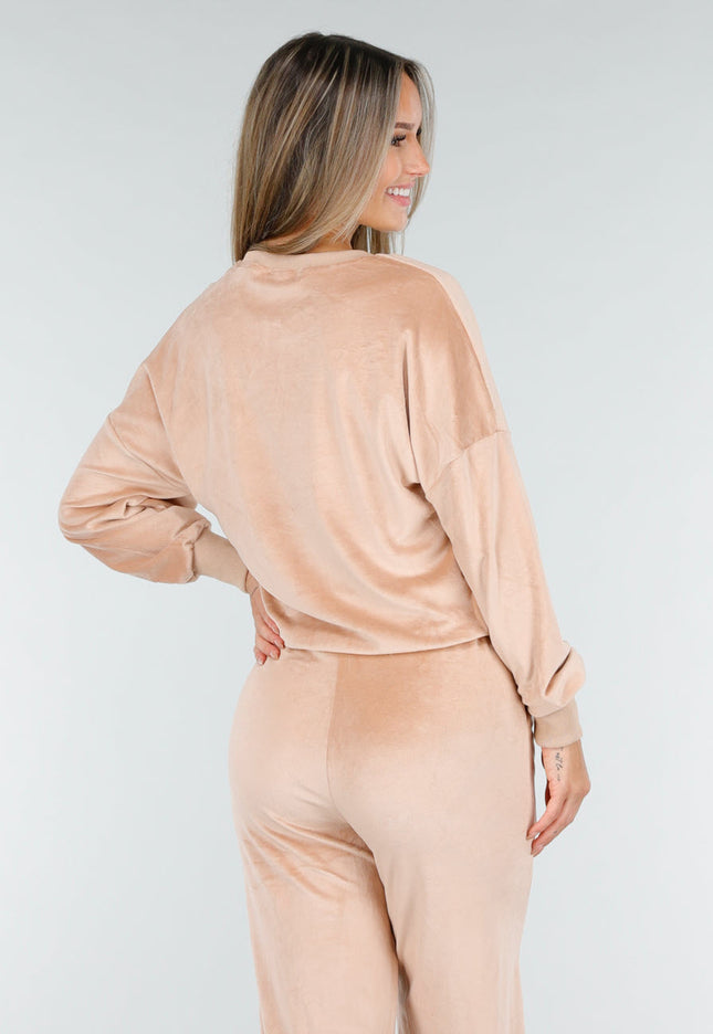 OP=OP.! Roze Velours Stretch Joggingpak