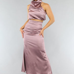 OP=OP.! Satijnen Blush Roze Two Piece