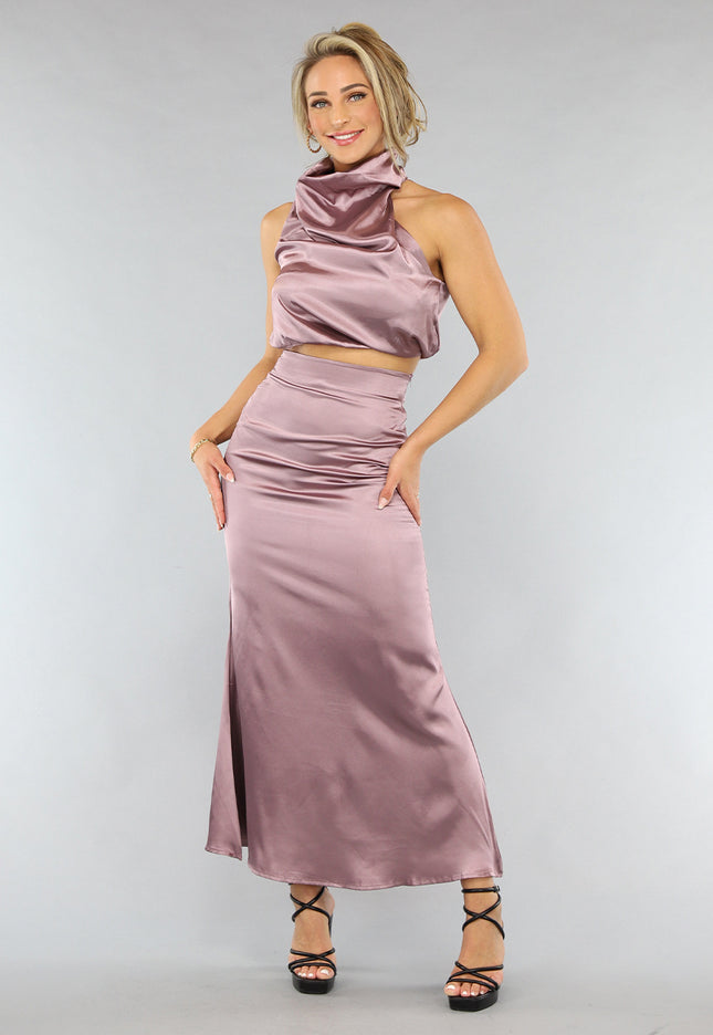 OP=OP.! Satijnen Blush Roze Two Piece