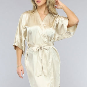 OP=OP.! Satijnen Bridal Kimono Kort in Ivory