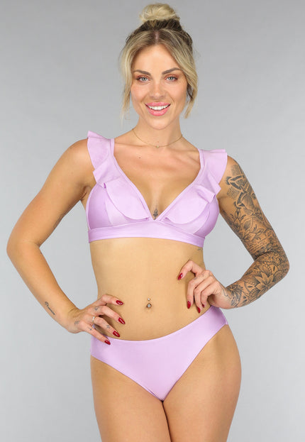 OP=OP.! Sparkle Lila Triangel Bikini Top met Ruches