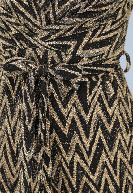 OP=OP.! Stretch Gouden Zigzag Jumpsuit met Wide Leg