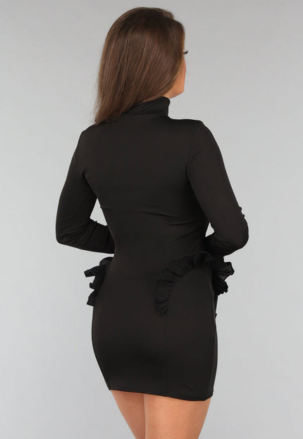OP=OP.! Stretch Jurkje met Flared Mouwen en Ruffles