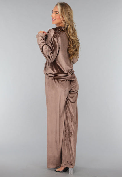 OP=OP.! Velvet Taupe Wide Leg Two Piece