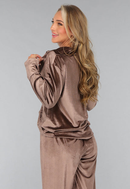 OP=OP.! Velvet Taupe Wide Leg Two Piece