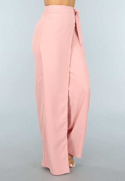 OP=OP.! Wide Leg Pantalon met Overslag in Oudroze