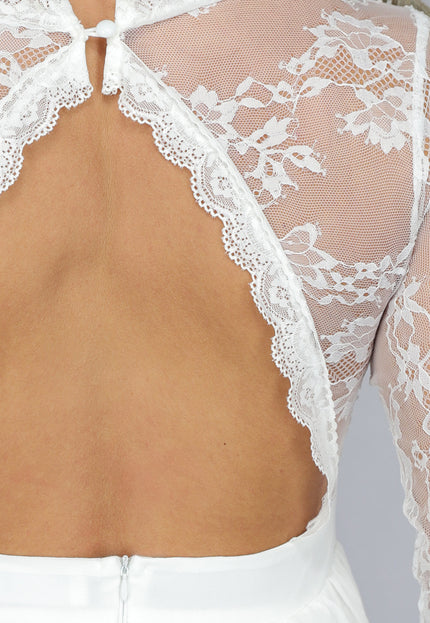OP=OP.! Witte Bridal Jurk met Open Rug