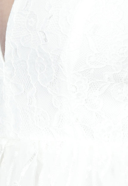 OP=OP.! Witte Bruidsjurk met Geborduurde Rok