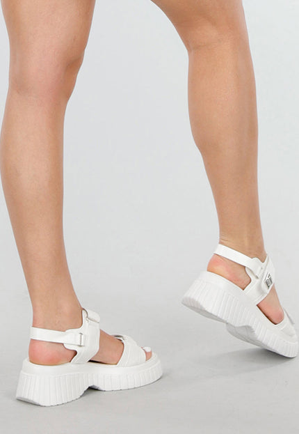 OP=OP! Witte Chunky Sandalen met Gesp