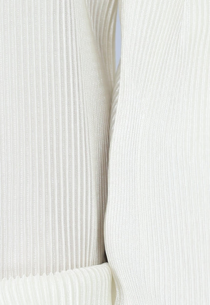 OP=OP.! Witte Glanzende Matching Set van Plissé Stof