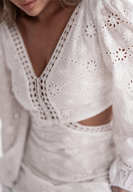 OP=OP! Witte Ibiza Dress Broderie