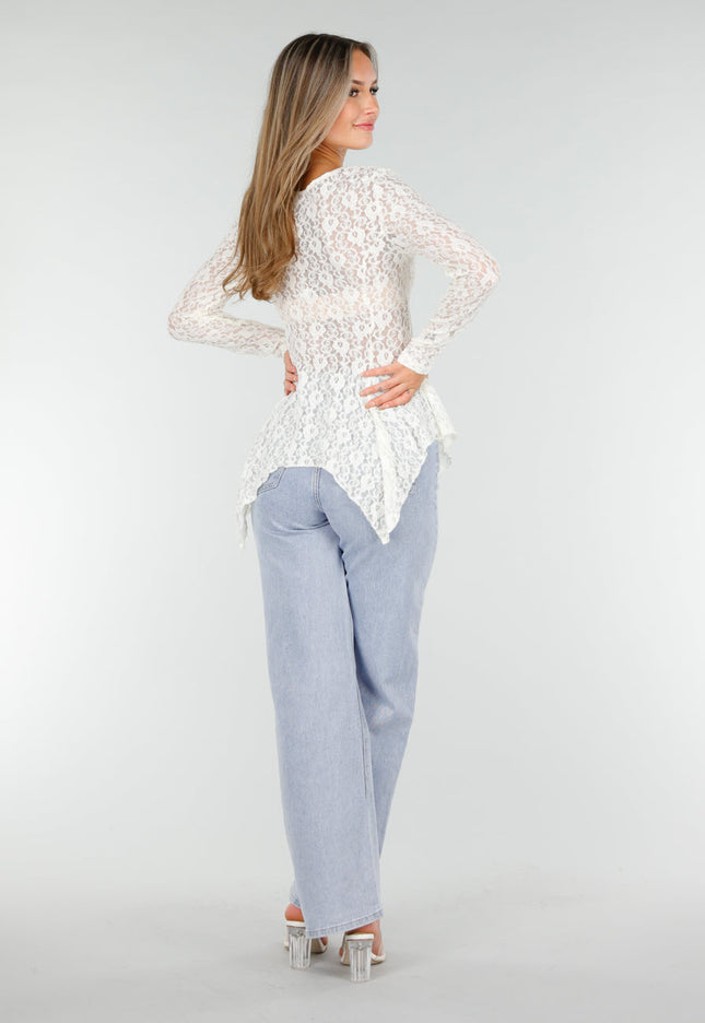 OP=OP.! Witte Kanten Stretch Top