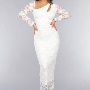 OP=OP.! Witte Longsleeve Lace Jurk met Cut-Outs