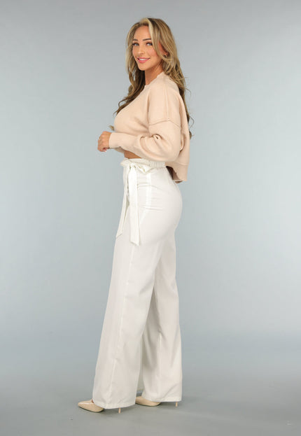 OP=OP.! Witte Pantalon met Overslag