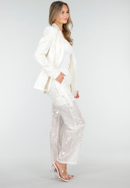 OP=OP.! Witte See through Pailletten Set