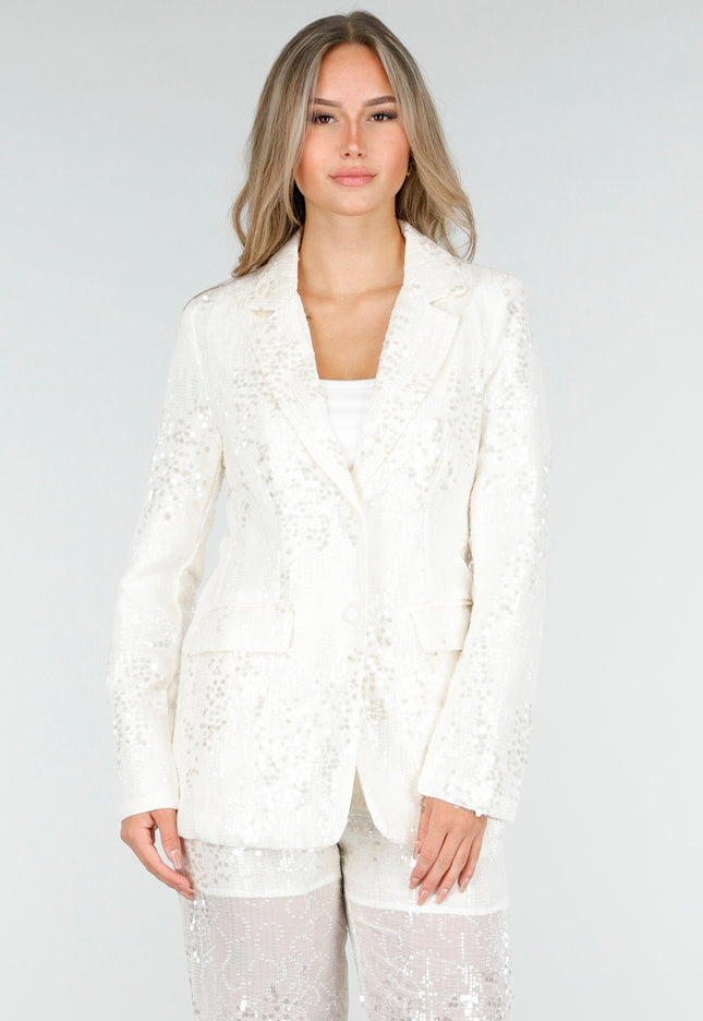 OP=OP.! Witte See through Pailletten Set