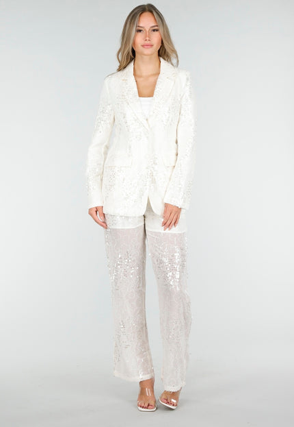 OP=OP.! Witte See through Pailletten Set