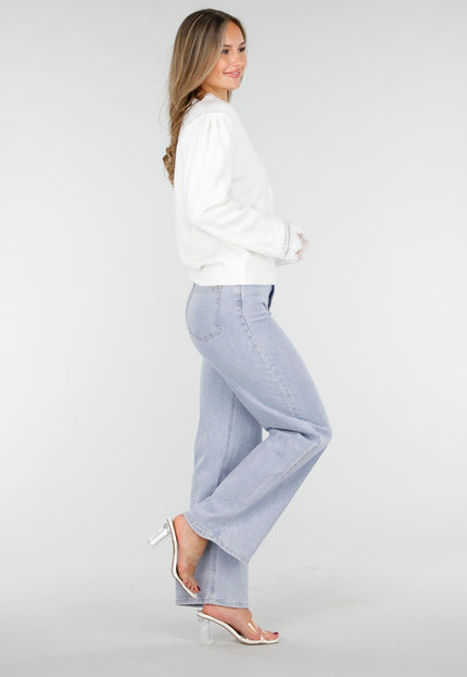 OP=OP.! Witte Stretch Trui met Kant
