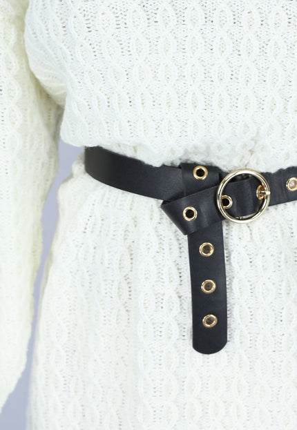 OP=OP! Witte Trui Jurk met V Hals