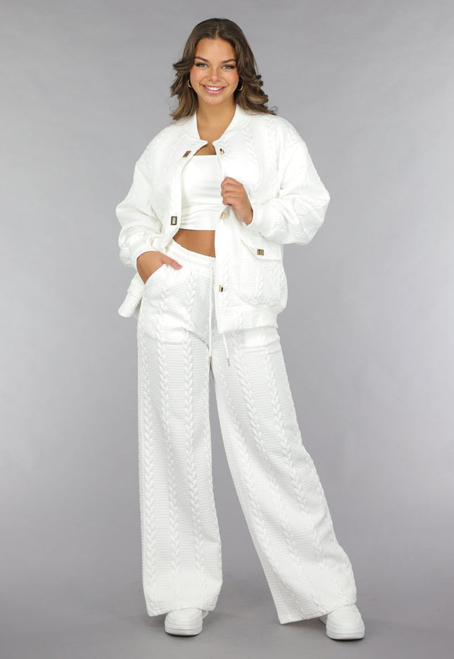 OP=OP.! Witte Two Piece met Kabelpatroon