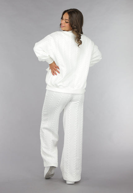 OP=OP.! Witte Two Piece met Kabelpatroon