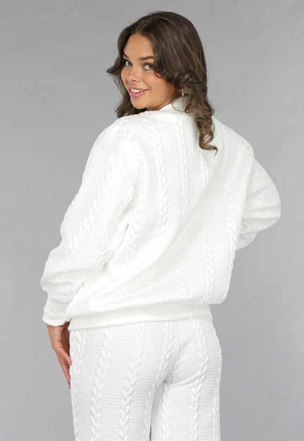 OP=OP.! Witte Two Piece met Kabelpatroon