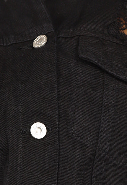 OP=OP.! Zwart Cropped Denim Jasje