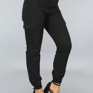 OP=OP.! Zwarte Cargo Broek met Riem