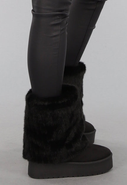 OP=OP.! Zwarte Imitatie Bont Snowboots