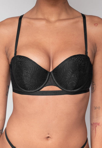 OP=OP.! Zwarte Kanten Push-Up Beugel BH