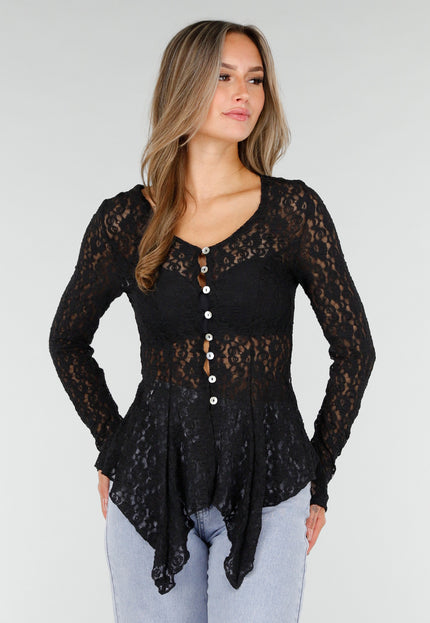 OP=OP.! Zwarte Kanten Stretch Top