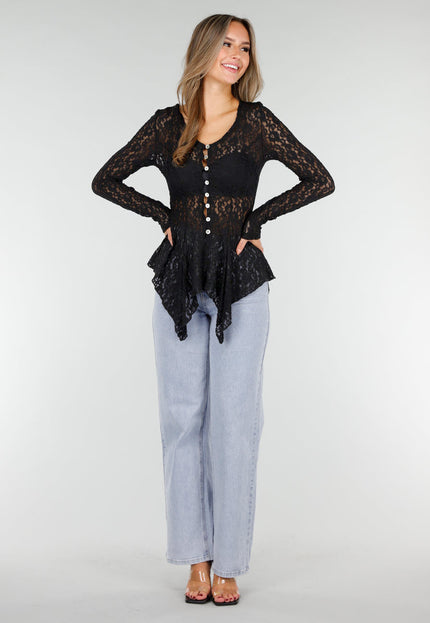 OP=OP.! Zwarte Kanten Stretch Top