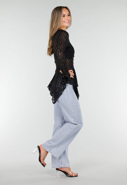 OP=OP.! Zwarte Kanten Stretch Top