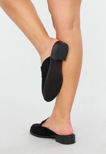 OP=OP.! Zwarte Loafers met Blokhakje en Gouden Detail