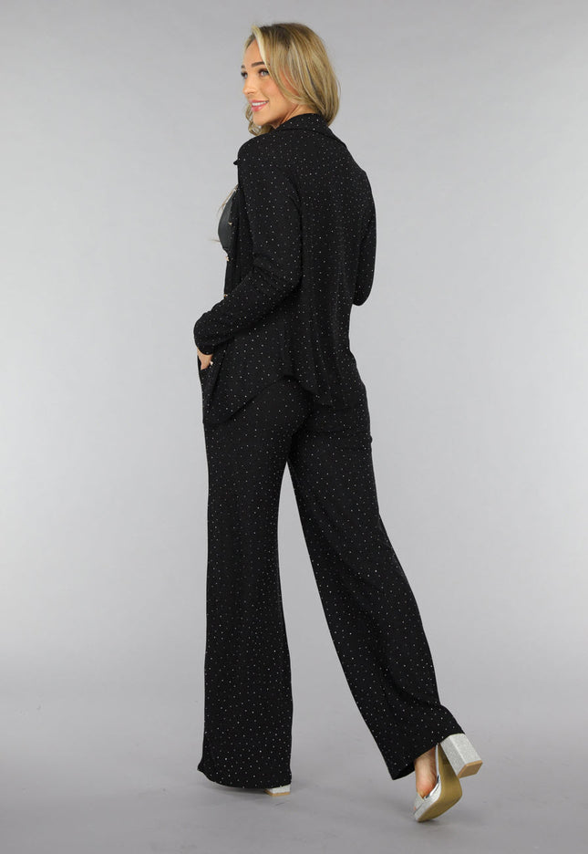 OP=OP.! Zwarte Longsleeve Glitter Blouse