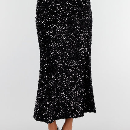 OP=OP.! Zwarte Pailletten Midi Rok