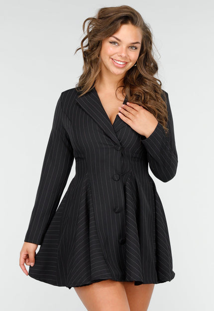 OP=OP! Zwarte Pinstripe Blazerjurk