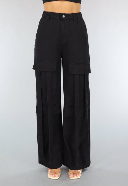 OP=OP.! Zwarte Utility Broek met Straps