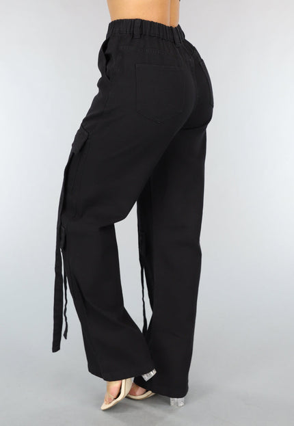 OP=OP.! Zwarte Utility Broek met Straps