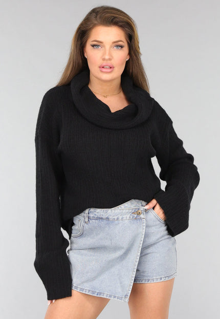 OP=OP! Zwarte Zachte Off Shoulder Trui