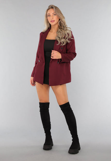 OP=OP.06.NL Burgundy Blazer met Zwarte Knopen