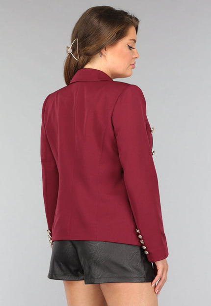 OP=OP.06.NL Wijnrode Button Blazer