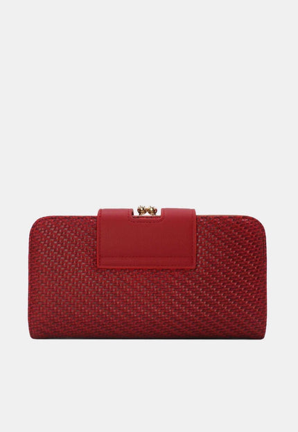 OP=OP.07.NL Clutch in Rood Gevlochten Leer