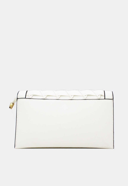 OP=OP.07.NL Witte Clutch met Schouderband