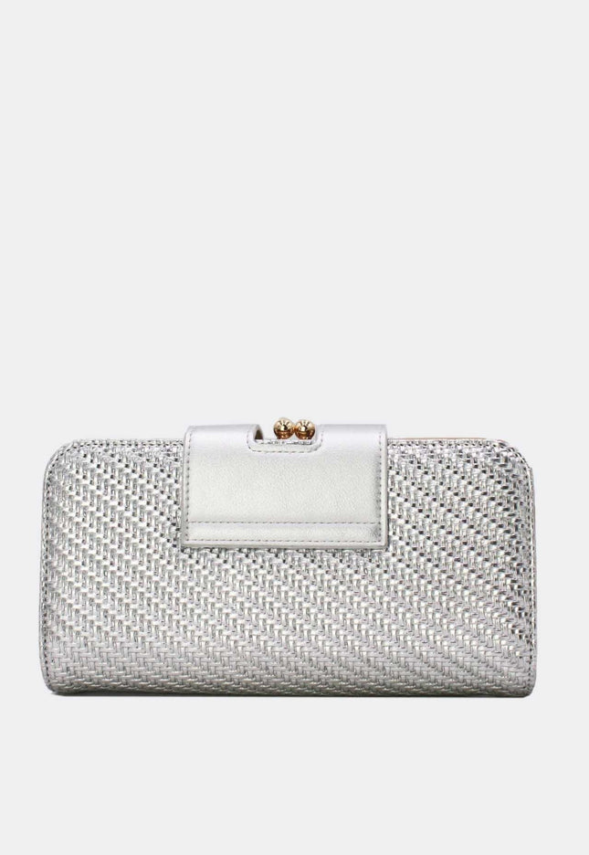 OP=OP.07.NL Zilveren Clutch met Gouden Chain