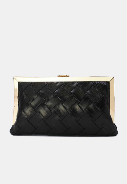 OP=OP.07.NL Zwarte Clutch met Gouden Details
