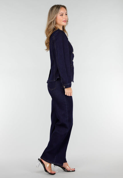 OP=OP.08.NL Donkerblauwe Denim Blazer