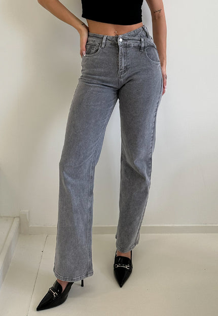 OP=OP.09.NL Grijze Straight Stretch Jeans