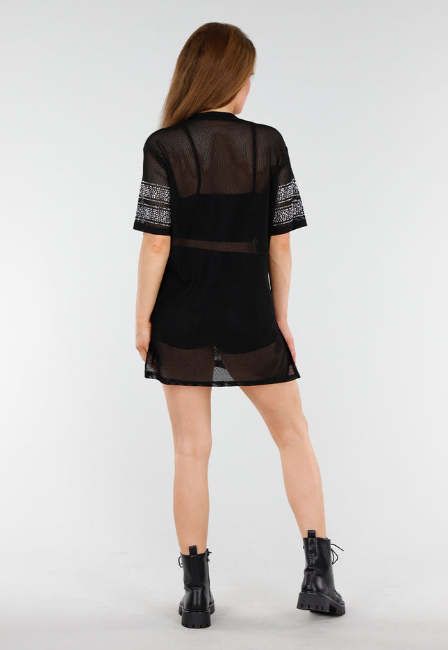 OP=OP.09.NL Zwarte Jersey T-Shirtjurk